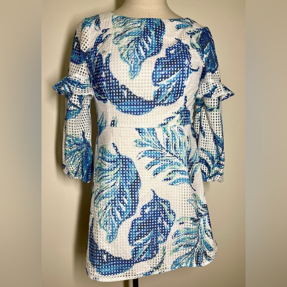 Lilly Pulitzer | Laurie Romper | White & Blue Eyelet | Women’s 12 - Picture 2 of 6